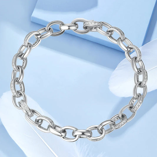 Bracelet de tennis en moissanite de 1,2 mm avec chaîne cubaine en argent sterling 925, cadeau de bijoux pour hommes et femmes pour fête d'anniversaire