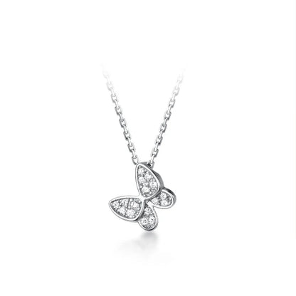 2025 New 925 Sterling Silver Sparkling Zircon Dancing Butterfly Tiny Mini Pendant for Women Fine Jewelry Birthday Gift