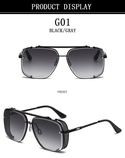 Vintage Steampunk Sunglasses Men Punk Oversized  Sunglasses Women Trendy Retro Square Gafas De Sol Hombre Lunette Soleil Femme