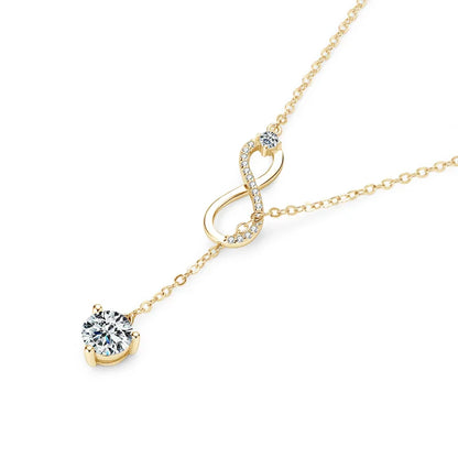Certified Moissanite Heart Infinite Pendant Necklace Chain for Women S925 Sterling Silver Necklaces Fine Jewelry Gifts