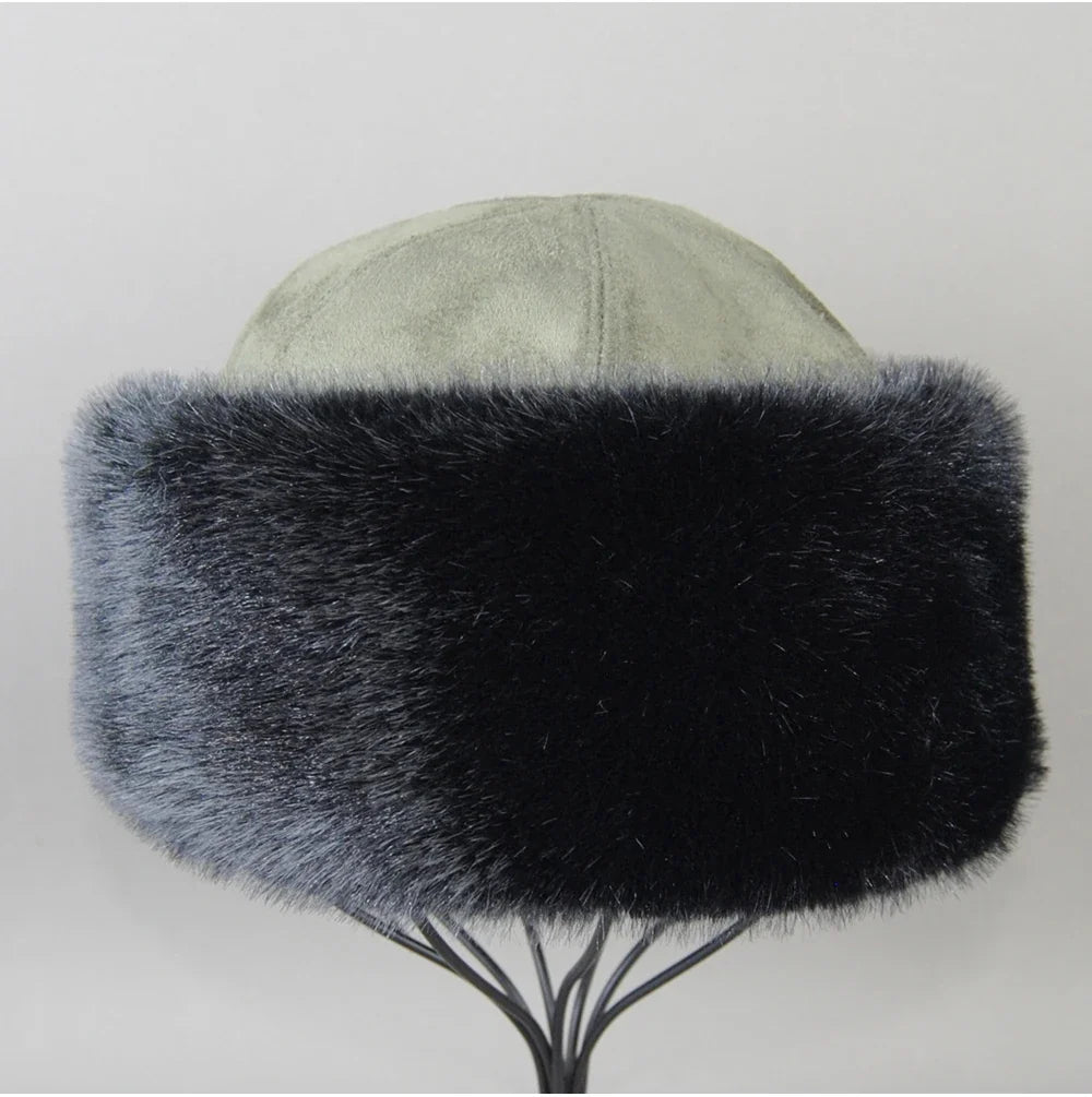 Hot Sale Faux Mink Fur Hat Winter Genuine Baseball Cap Russia Fashion Elegant Lady Warm Faux Fur Ball Straw Hat
