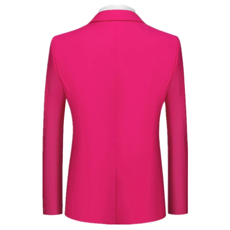 2026 New Men's Green Suit Jacket, Two Button V-Neck Coat, Wedding Party Formal Dress Tops Blue Red Yellow Green Blazers