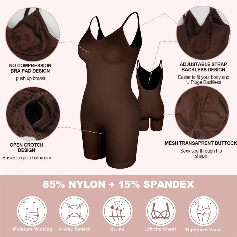 Low Back New Bodysuit Shapewear Women Mesh Butt Lifter Smooth Body Shaper Backless Slimming Contour Flat Belly Corset