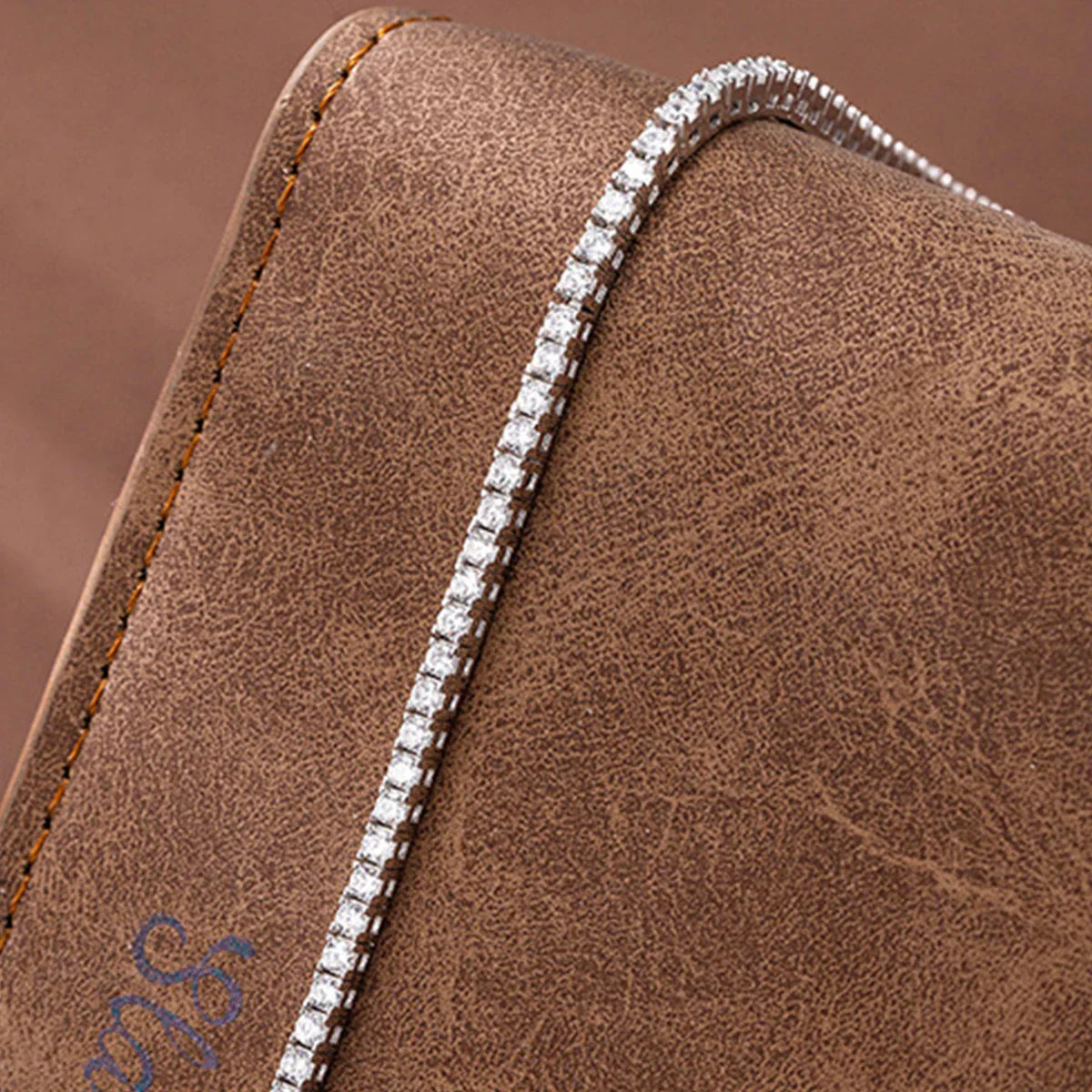 ‌Genuine S925 Sterling Silver 0.03ct (2mm) Moissanite Tennis Bracelet for Women, Sparkling Luxury for Formal & Daily Occasions