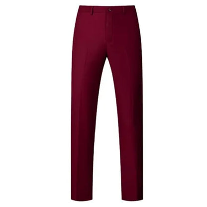 New Men Solid Colour Formal Suit Pants Black / Red / Royal Blue Homme Wedding Office Social Slim Fit Trousers