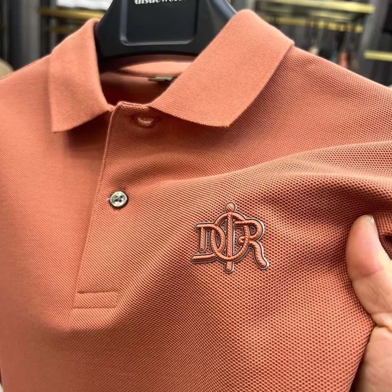Luxury Spring and Autumn New Comfortable Casual Polo Shirt Fashionable Men' Brand Designer Original Letter Badge Long Sleeve Top