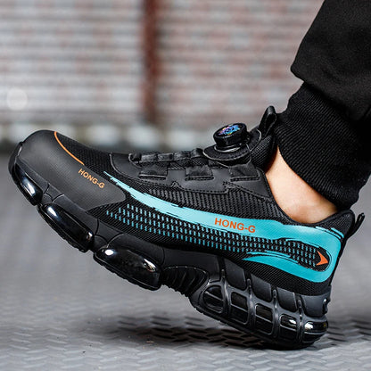 Rotating Button Safety Shoes Men Anti-smash Anti-puncture Work Shoes Fashion Men Safety Sport Shoes Security Protective BootsMen
