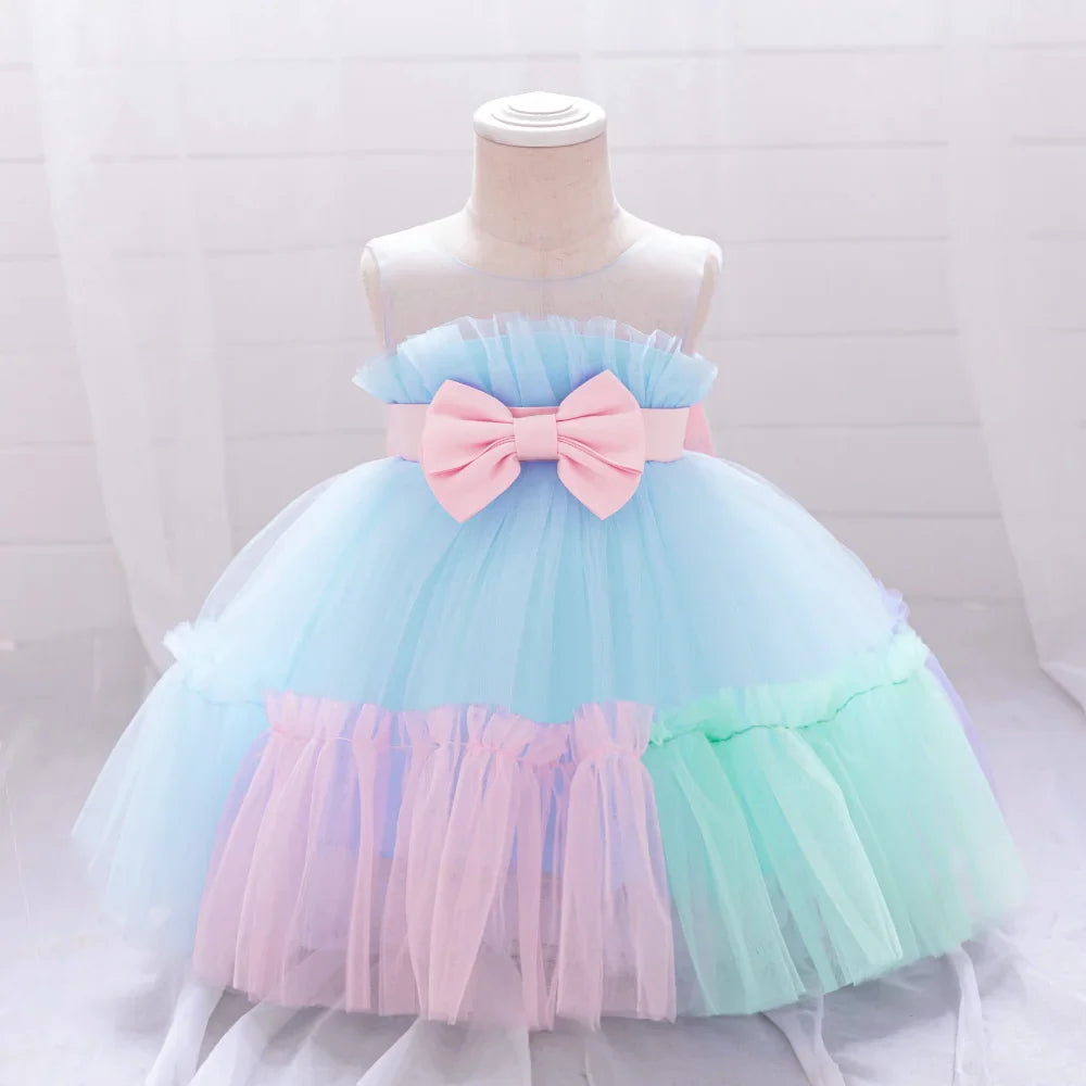 Leopard Princess Party Baby Girl Dress Toddler Tulle Wedding Bridesmaid Evening Dresses for Girls 1st Birthday Prom Tutu Costume