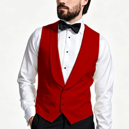 Men Vest Ivory With Lapel Single Breasted Solid Waistcoat For Wedding Banquet Business Work Office Casual Daily Men Suit Vest