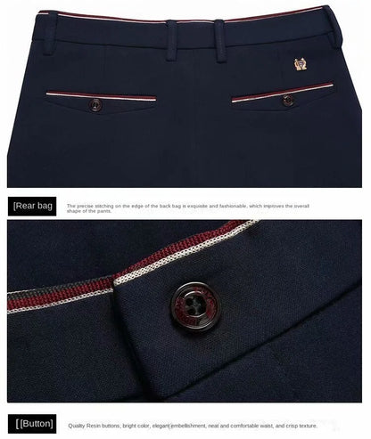 Stretch Suit Trousers for Men Office Pants Non-Ironing Slim Fit Bridegroom Suits Wedding Business Black Suit Pants Men