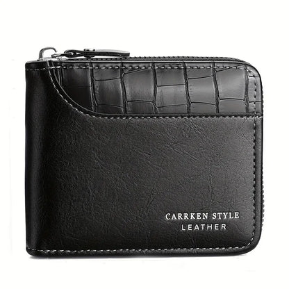 Portefeuille de luxe en cuir pour hommes avec fermeture éclair, porte-cartes, porte-monnaie, protection RFID, cadeau pour hommes, sac à main