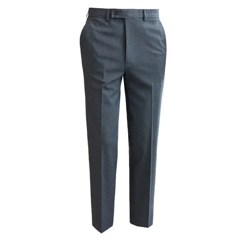 British Style Pinstripe Slim Fit Suit Pant Men Business Casual Simple Dress Pants High Quality Social Wedding Party Trousers