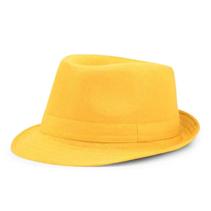 Summer Solid Bright Color Sun Hat British Jazz Hat Top Hat Men's Top Hat Winter Middle-aged and Elderly Jazz Warm Hat Fedora Hat