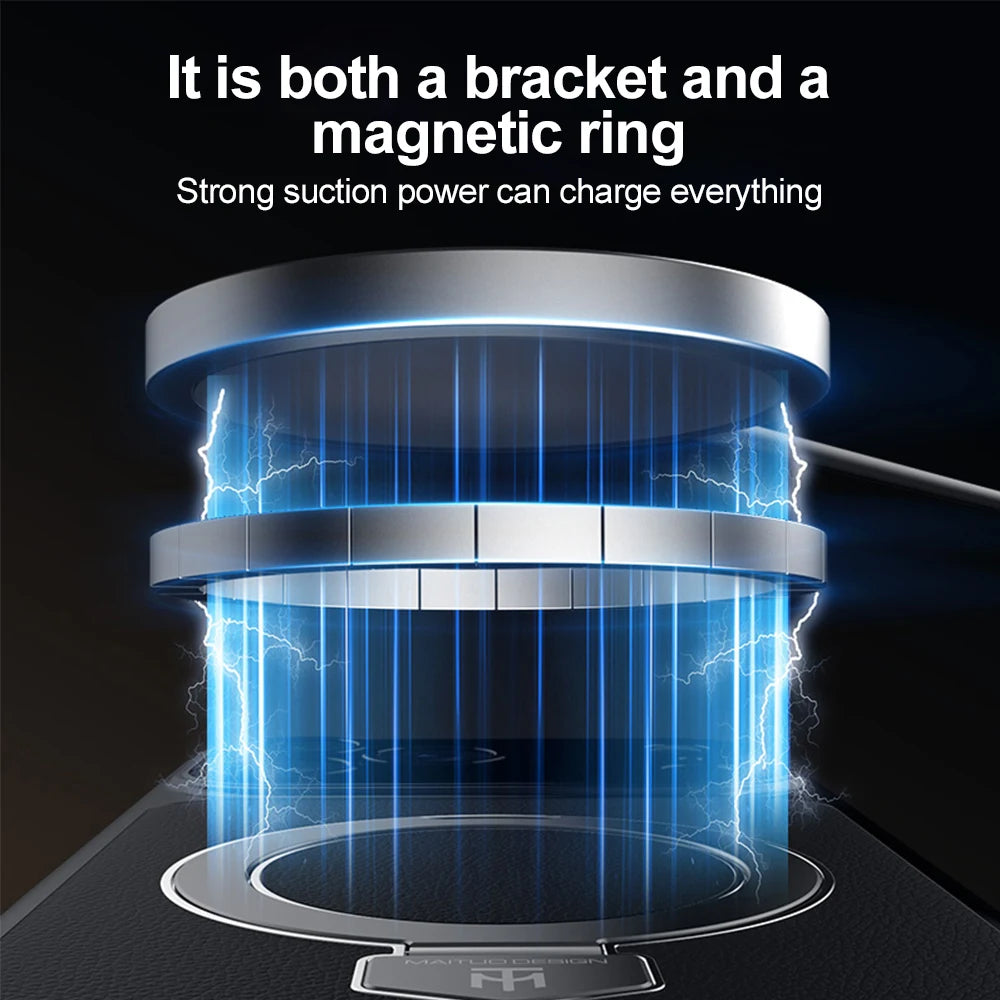 Magnetic Bracket Leather Phone Case For iPhone 17 Pro Max Air 16 15 14  17promax 16promax Magsafe Shockproof Funda Cover