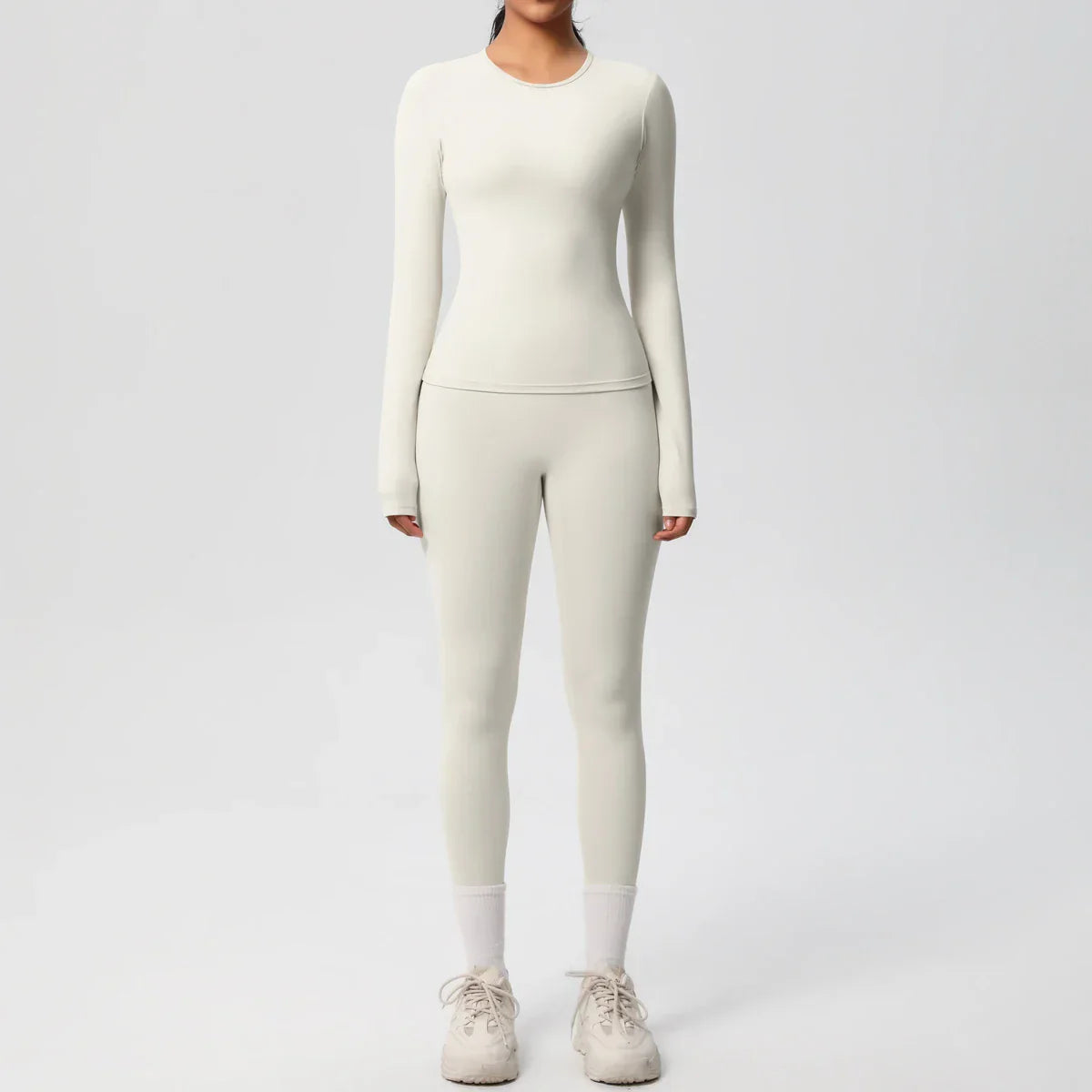 2 PCS Sportswear Yoga Set Gym Clothes Yoga Suits For Women Fitness Set Tracksuits Sports Long Sleeve Crop Top Gym Leggings