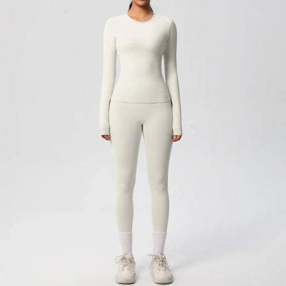 2 PCS Sportswear Yoga Set Gym Clothes Yoga Suits For Women Fitness Set Tracksuits Sports Long Sleeve Crop Top Gym Leggings