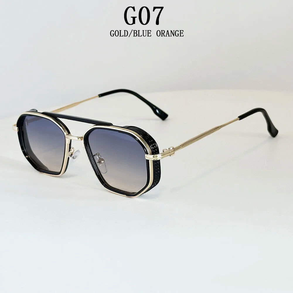 Vintage New Square Sunglass Men Fashion Steampunk Sunglasses Women 2025 Retro Glasses Gafas De Sol Hombre Lunette Soleil Femme