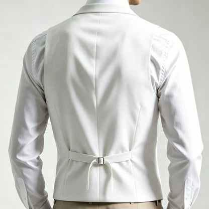 Men Vest Ivory Double Button With Lapel Waistcoat For Wedding Banquet Party Business Work Office Casual Daily Men Suit Vest