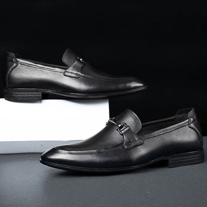 2024 New Luxury Brand Black Genuine Leather Gentleman Fashion Dress Shoes Men Business Loafers Men's Shoes Slip on Big Size 49