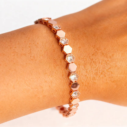 Jewelry Embellished with Premium Swarovski Crystals Bracelet  for Women Quality Brass with 18K White Gold Plated