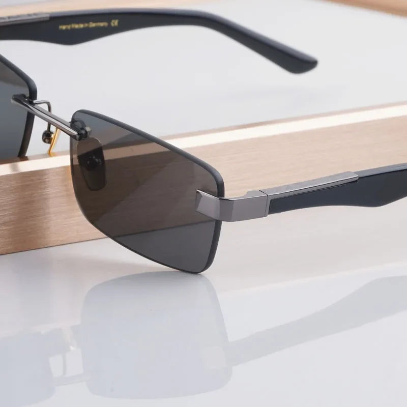 Designer Boundless Sunglasses THE ARTIST I Handmade in Germany Rectangle Alloy Acetate Luxury Top Quality UV400 Unisex with Case