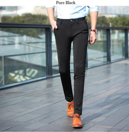 Black Suit Pants for Men Spring and Autumn Stretchy and Non-Ironing Office Trousers Slim Fit Formal Pants for Men Dress Pants