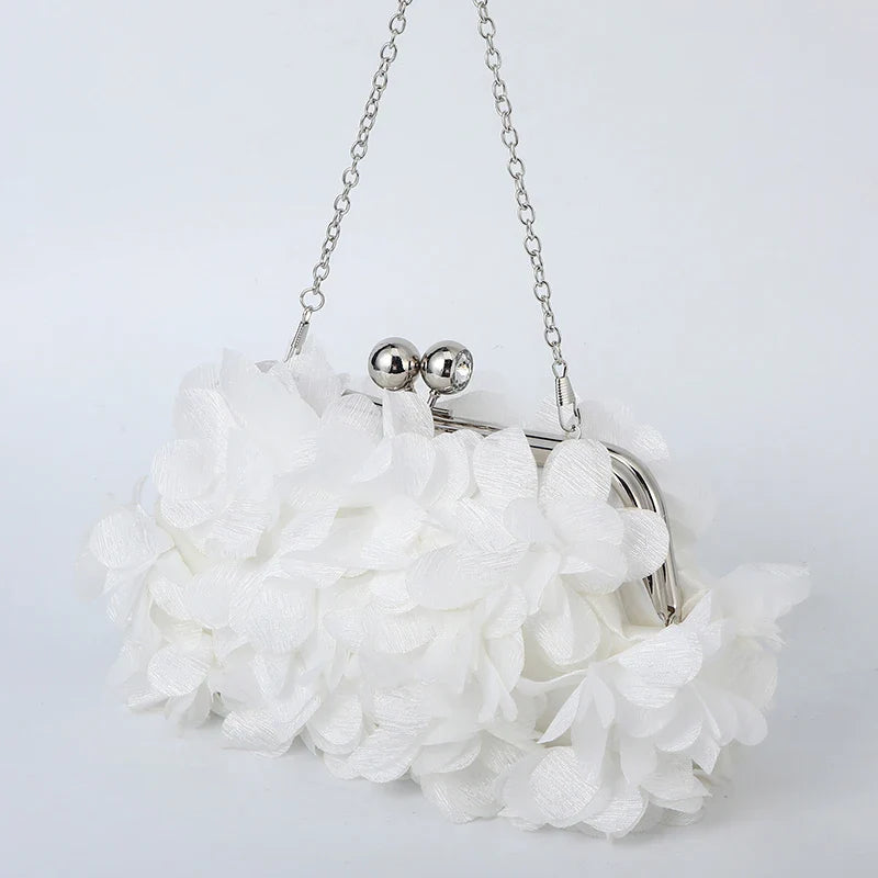 Flower Dinner Purse Designer Floral Chain Crossbody Bride Handbag Clutches Woman Petal Evening Party Clutch Wedding Dress Bag