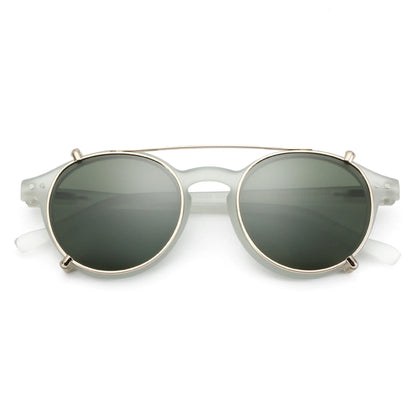 Steampunk Style Clip On Sunglasses for Men Women Anti Blue Light Glasses+Polarized Clip Fashion/Retro Computer Eyewear