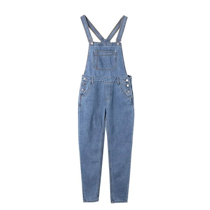 Men Pocket Jeans Overall Jumpsuit Streetwear Overall Suspender Pants Baggy Denim Harajuku Loose Pant Breathable Long Trousers