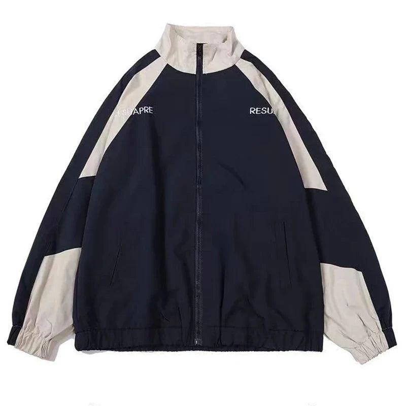 Reflective Striped Men's Jacket 2026 Hip Hop Streetwear Coats Zipper Up Jacket Windbreaker Harajuku Thin Coats Sports Black Blue