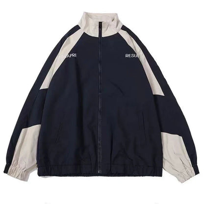 Reflective Striped Jacket Windbreaker Coat 2024 Men Hip Hop Streetwear Zipper Up Jacket Harajuku Thin Coats Sports Black Blue