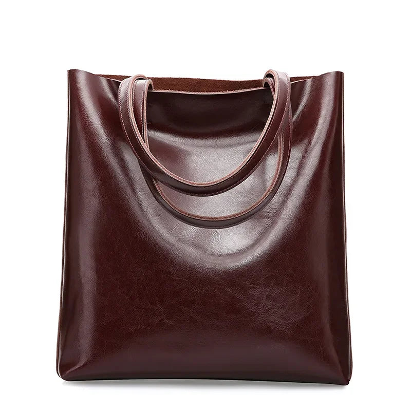 2024 Office Hand Shoulder Bags For Women Tote Cow Leather Bag Ladies Genuine Leather Handbags Big Women Bag Large Vintage Female