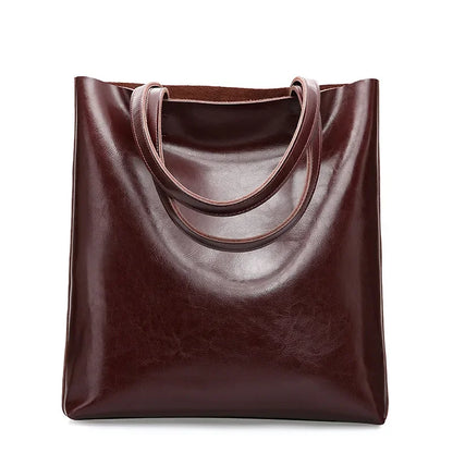 2024 Office Hand Shoulder Bags For Women Tote Cow Leather Bag Ladies Genuine Leather Handbags Big Women Bag Large Vintage Female