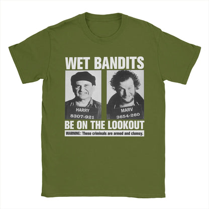 Home Alone Wet Bandits T-Shirt for Men  Vintage Pure Cotton Tee Shirt Crew Neck Short Sleeve T Shirt Printed Tops