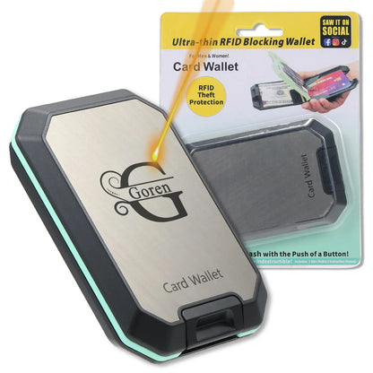 Customized Name RFID Blocking Wallet with Removable Money Clip Small Secure Crush Resistant ID Credit Card Holder Men Case Purse