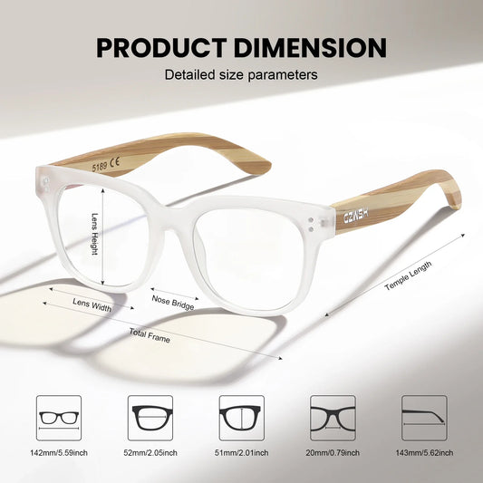 Bamboo wooden Reading glasses,playing game Men's glasses Vintage wooden anti-blue glasses fashion Discoloration glasses 5189