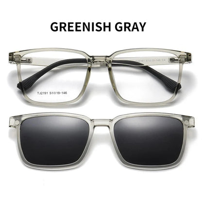 Flip-up Magnetic Clip-on Prescription Glasses Men Women TR90 Polarised Myopia Sunglasses Night Vision Reading Glasses 2191