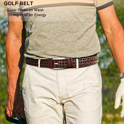 Men's Belt Casual Sports Hollow Woven Waistband Jeans Waistband, Gift for Dad or Boyfriend