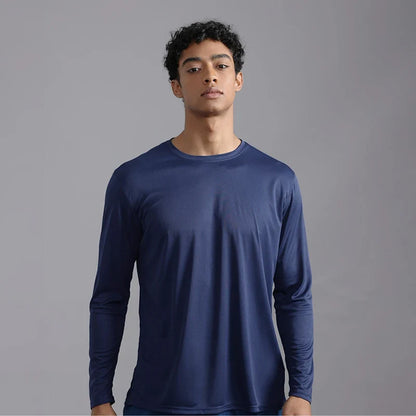 UPF50+ Men Thin Light Long Sleeve Sun Protection Shirt Stretch Quick Dry Moisture Wicking Athletic Tees for Hiking Climbing Outd