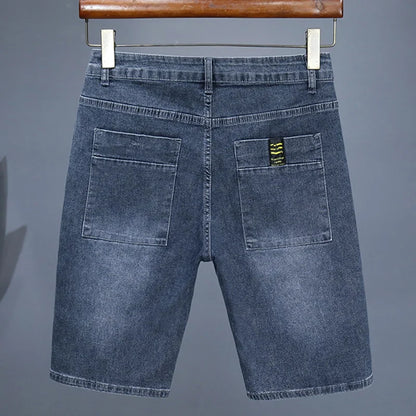 Men's Straight Casual Denim Shorts Simple Solid Color Slim Jeans Comfortable Breathable Bermuda Short Pants Summer