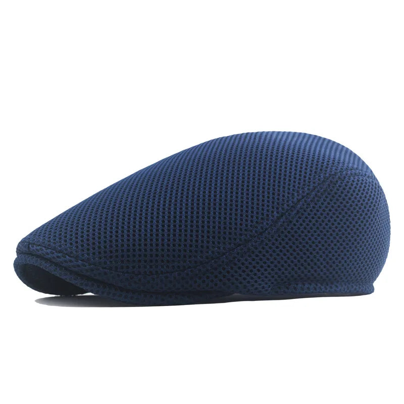 Men Women Hat Adjustable Newsboy Beret Ivy Cap Cabbie Flat Caps  Breathable Mesh Summer