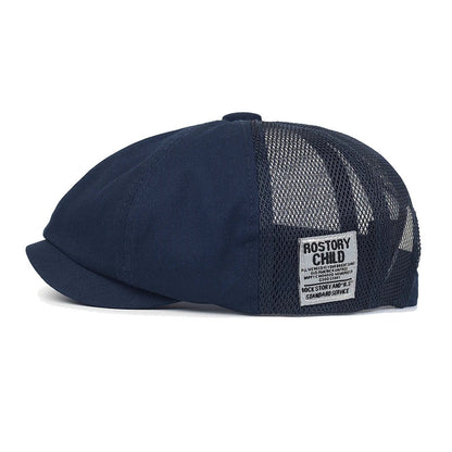Summer Mesh Newsboy Cap Breathable Cotton Peaky Octagonal Hat Vintage Casual Cap Solid Berets Visor Gatsby Flat Ivy Hat