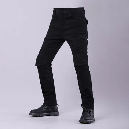 New Men's Winter Riding Motorcycle Cargo Pants Male Outdoor Riding Jeans Moto Protective Gear With Hip Knee Gear Long Trousers