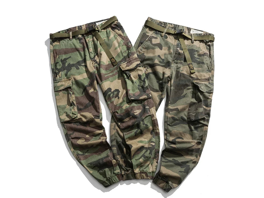 Fashion High Quality Camo Tactical Cargo Pants American Streetwear Casual Trousers Men Clothing Japanese Harajuku Joggers Male