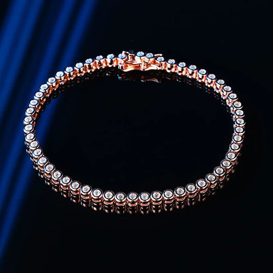 Luxury Bubble 2/3mm D Color Full Moissanite Tennis Necklace for Women S925 Silver Plated 18K Diamond Neck Chain Necklaces