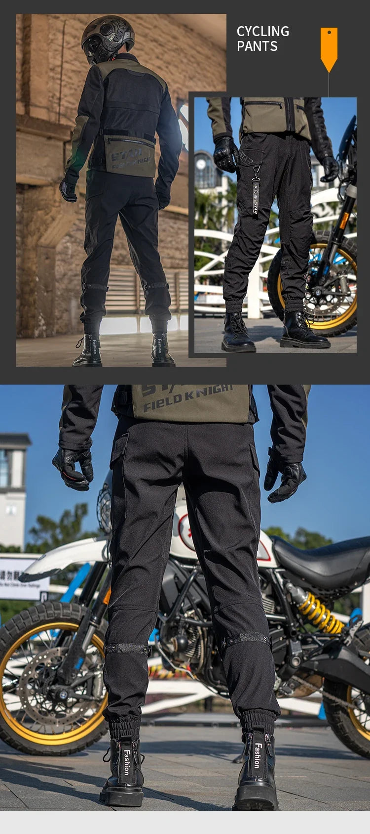 New Black Motorcycle Pants Riding Men Equipemt Summer Breathable Trousers With CE Protection Armor Wearing Gears Accessories