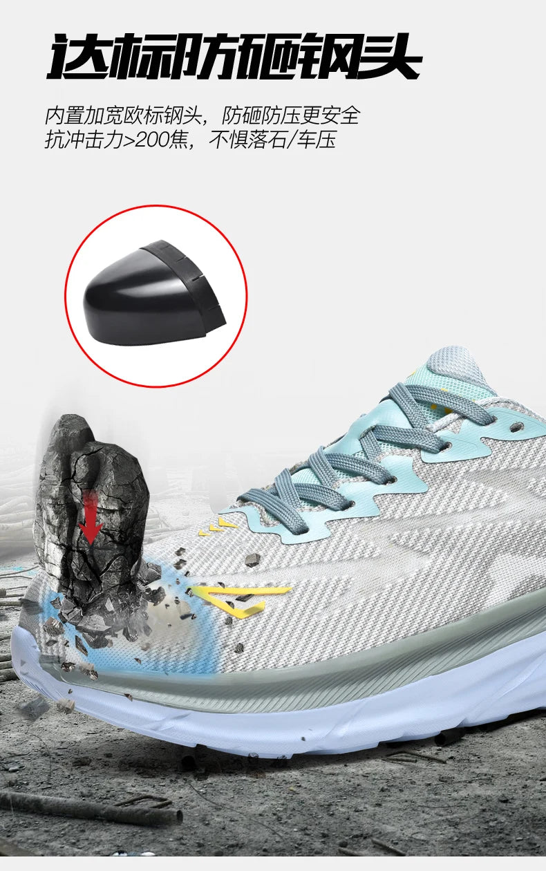 NEW Lightweight Safety Shoes Men Steel Toe Sneakers Anti-puncture Proof Breathable Work Safety Boots Man Comfortable Work Shoes