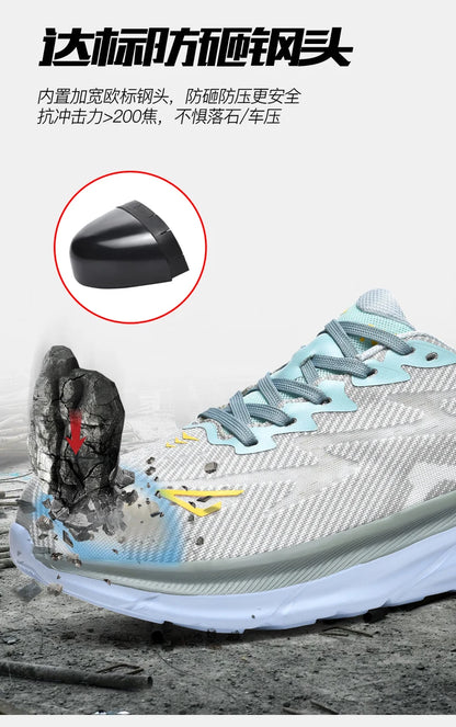 NEW Lightweight Safety Shoes Men Steel Toe Sneakers Anti-puncture Proof Breathable Work Safety Boots Man Comfortable Work Shoes