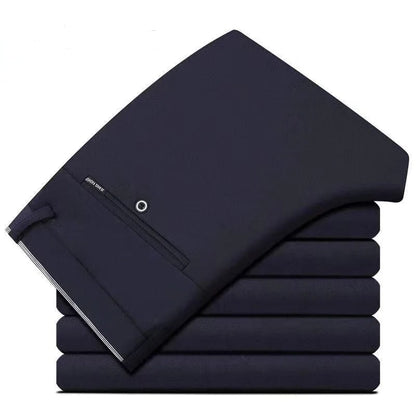 Male Pants Stretch Solid Black Smart Casual Men's Trousers Office Quick Dry Suit Pants New Spring Autumn Korean Straight Pants
