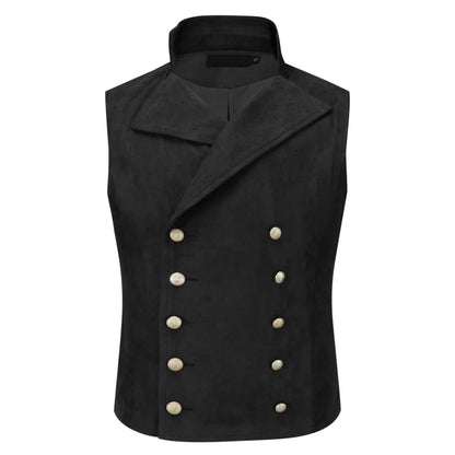 Men Vest Black Velvet Height Lapel Double Button Waistcoat For Wedding Banquet Business Office Casual Daily Work Men Suit Vest